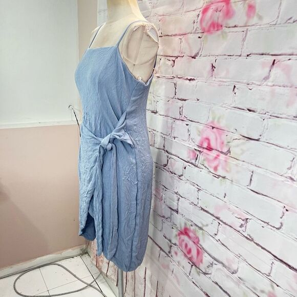 🔥🔥5 for $25🔥🔥 Lulus Women's Crinkle Textured Wrap Skirt Side Tie Tulip Cut Dress - Picture 4 of 12